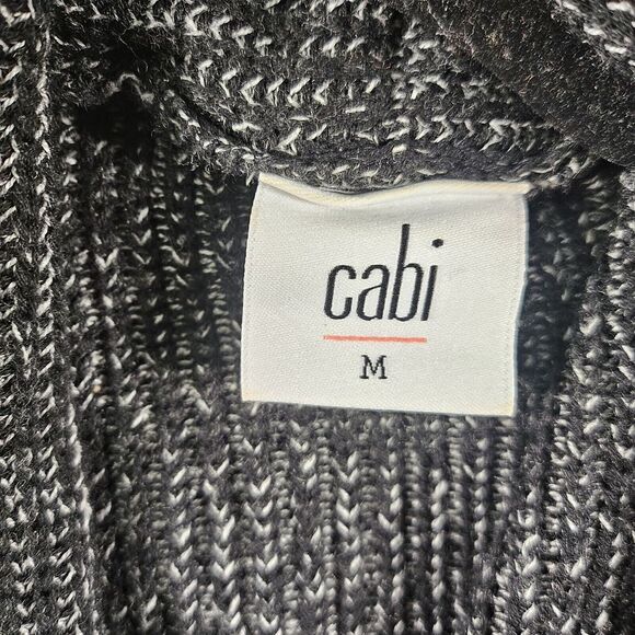 Cabi Cloak Cardigan Womens M Duster Knit Black Gray Open Front Sweater Lagenlook - Picture 2 of 9